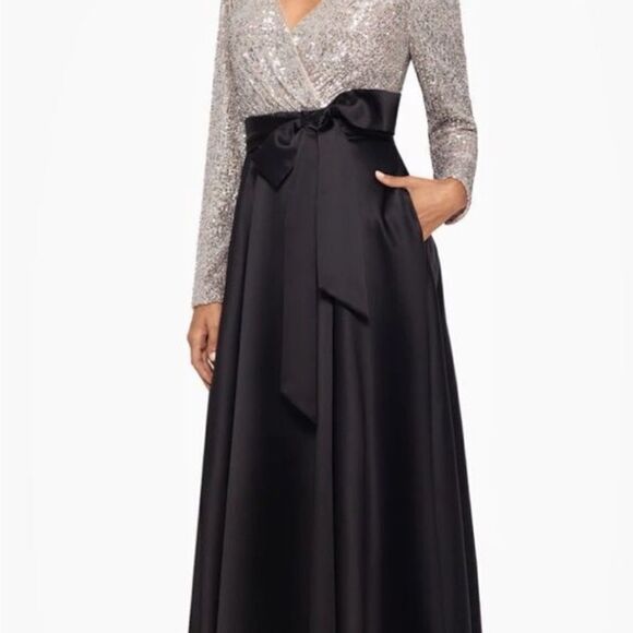 Xscape 3352X Long Sleeve Sequin Top Ballgown Skirt size 8 - Picture 5 of 10